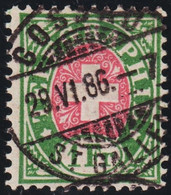 Heimat SG Gossau 1886-06-28 Poststempel Auf Telegraphen-Marke 1 Fr.. Zu#17 - Telégrafo