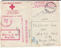Croix Rouge - Belgique - Lettre De 1942 - Oblit Namur - Exp Vers Oflag II A - Red Cross