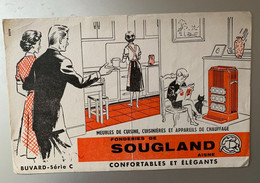 27 - Buvard Fonderies De Sougland Meubles De Cuisines Cuisinières Chauffage  !!! Pli Vertical - Electricity & Gas