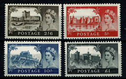 Ref 1565 - GB 1959 Castles 2nd De La R Ue - SG 595-598 MNH - Unused Stamps