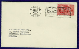 Ref 1566 - Canada 1937 First Day Cover - 3c With Superb Toronto Coronation Flag Slogan Postmark - Brieven En Documenten