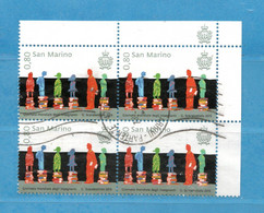 (L) S.Marino ° 2015 -  Giornata Mondiale Degli Insegnanti. € 0,80 Unif. 2476. Quartina Usato - Used Stamps