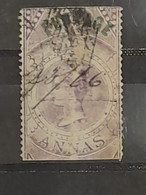 British India INDIA 1854 QV FISCAL/ REVENUE Stamp SG 66 Six Annas Ovpt. POSTAGE Used  As Per Scan - Dienstmarken