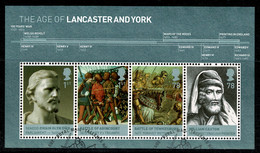 Ref 1568 - GB 2008 -Lancaster & York  Miniature Sheet  - SG M2818 Used Stamps - Used Stamps