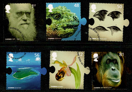 Ref 1568 - GB 2009 - Charles Darwin  - SG 2898/2903 Used Set Of 6 Stamps - Gebraucht