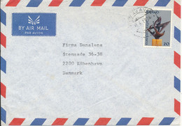 Iceland Air Mail Cover Sent To Denmark 1974 Single Franked - Luftpost