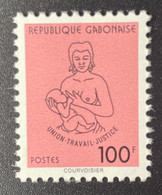 Gabon Gabun 1994 Mi. 1181 Union Travail Justice Série Courante Freimarke 100F Symboles Nationaux Courvoisier - Gabon (1960-...)