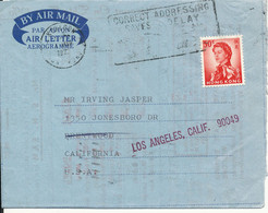 Hong Kong Aerogramme Sent To USA 1972 - Cartas & Documentos