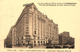 Paris * 3ème * Hôtel L'IMPERATOR , 70 à 80 Rue Beaubourg * Cpa Pub Publicité - Pubs, Hotels, Restaurants