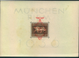 1937, München - Riem Block Mit Aufdruck Postfrisch / Block 10 **) - Blocks & Kleinbögen