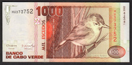 CAPE VERDE (CAPO VERDE) : 1000 Escudos - 2002 - UNC - Capo Verde