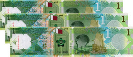 QATAR 1 Riyal 2020 (2021) P W32 UNC X 3 Banknotes - Qatar