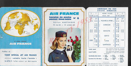 AVIATION DEPLIANT PUBLICITAIRE DE 1966 DE AIR FRANCE HORAIRE DE POCHE TOUT NE SERA PAS SCANNER : - Advertisements