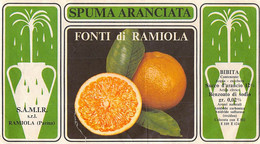 014369 "(PARMA) MEDESANO - DITTA S.A.M.I.R. SRL - SPUMA ARANCIATA - FONTI DI RAMIOLA" ETICHETTA III QUARTO XX SEC. - Frutas Y Legumbres