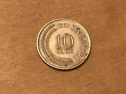 Münze Münzen Umlaufmünze Singapur 10 Cents  1967 - Singapore