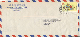 Taiwan Air Mail Cover Sent To Denmark 6-3-1974 Single Franked - Poste Aérienne