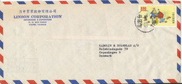 Taiwan Air Mail Cover Sent To Denmark 14-3-1974 Single Franked - Corréo Aéreo