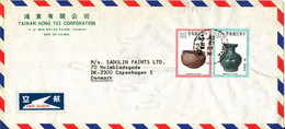 Taiwan Air Mail Cover Sent To Denmark 18-4-1995 Topic Stamps - Luchtpost