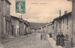 CPA France - Tronville - Grand Rue - Animée - Edition Leroux - Oblitérée Luneville - Enfants - Sonstige & Ohne Zuordnung