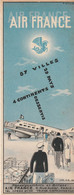 AIR FRANCE Années 1950 - Plaquette En Carton Dessinée Par R. Girard - 87 Villes - 29 Pays - 4 Continents Desservis - Placas De Cartón