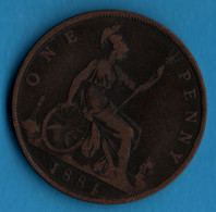 UK 1 PENNY 1884 KM# 755 Victoria - D. 1 Penny