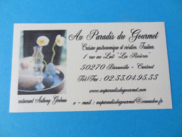 Carte De Visite Restaurant Au Paradis Du Gourmet 50 Barneville Carteret - Visiting Cards