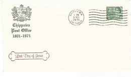 56341 ) Canada Chippawa  Postmark 1971  Last Day Of Issue - Cartas