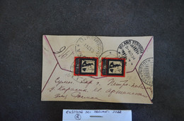 BUSTA LETTERA ENVELOPE URSS VG 1924 REGISTERED LETTER MOURNING LENIN SCOTT 265 COPPIA BOLLI MILANO - Covers & Documents