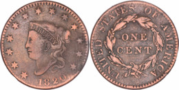 Etats-Unis - 1820 - Large One Cent Coronet Head - 07-152 - 1816-1839: Coronet Head (Testa Coronata