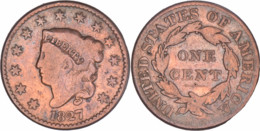 Etats-Unis - 1827 - Large One Cent Coronet Head - 07-153 - 1816-1839: Coronet Head