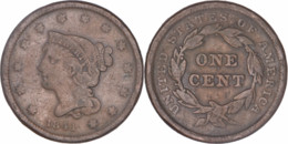 Etats-Unis - 1841 - Large One Cent Braided Hair - 07-154 - 1840-1857: Braided Hair (Cheveux Tressés)