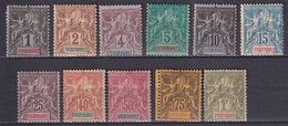 DIEGO SUAREZ - 1893 - YVERT N° 38/43+45+47/50 * MH (TOUS BON ETAT) - COTE = 152 EUR.- - Unused Stamps