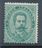 ITALIEN 1879, König Umberto I 25 C Blau Postfrisches Pra.-Stück (leichter Kaum Sichtbarer Bug),Michel 40A / Scott 48 - Ongebruikt