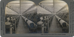 Stereo View Carding Room Cotton Mills Orisaba Orizaba Mexico - Mexique