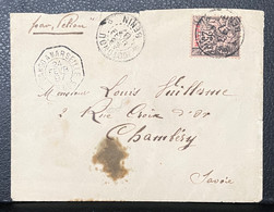 LETTRE DU BENIN AVEC 25ç  TYPE GROUPE OBLITERE COTONOU 1897 + MARTIME =>  FRANCE  LETTRE COVER - Briefe U. Dokumente