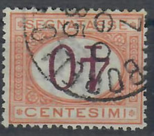 ITALIA REGNO 1890/94 - SEGNATASSE 40 C. - VARIETA' CIFRE CAPOVOLTE  - CAT. SASSONE 24a - USATO - Portomarken