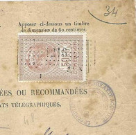 1920 / Timbre Fiscal  Dimension N° 52  + Tampon "complément De Taxe" / + SD En L'état - Brieven En Documenten