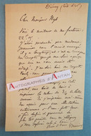 ● L.A.S Georges JEANNIOT Peintre Graveur Ami D'Edgar DEGAS - DIENAY Côte D'Or Près Dijon Lettre Autographe à M. NYS LAS - Pittori E Scultori