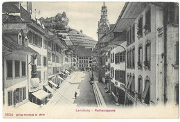 LENZBURG: Geschäfte Rathausgasse, Strassenlampe 1918 - Lenzburg