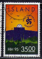 ISLANDA ICELAND ISLANDE ISLAND 1995 FEDERATION EMBLEM HANBALL CHAMPIONSHIPS MEN'S TEAM 35.00k USED USATO OBLITERE' - Usados