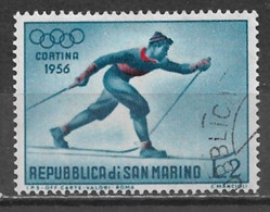 San Marino 1955. Scott #365 (U) Winter Olympic Games, Cortina D'Ampezzo, Cross-country Skiing - Usati