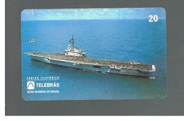 BRASILE ( BRAZIL) - TELEBRAS   -   1995  SHIPS: AIRCRAFT CARRIER MINAS GERAIS   - USED - RIF.10501 - Barcos