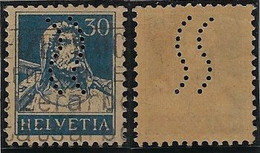 Switzerland 1922/1933 Stamp With Perfin Wavy Lines by Schweiz. Bankgesellschaft From Aarau Lochung Perfore - Perforadas