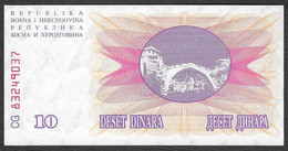 Bosnia Erzegovina - Banconota Non Circolata FdS UNC Da 10 Dinari P-10a - 1992 #19 - Bosnie-Herzegovine