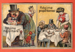 ZRV-34  UNIQUE Litho Politique Votation Suisse Régime Majoritaire Régime Proportionnel, Dame Helvetia. Voir Ci-dessous - Port