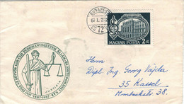 Budapest 1968 Gericht Waage Gerechtigkeit Paragraph Recht - Storia Postale