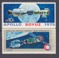 1975 United States USA 1179-1180Paar Apollo-Soyuz Test Project - Etats-Unis