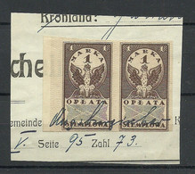 POLEN Poland 1920ies - Documentary Tax Stempelmarken Revenue Oplata Stemplowa 1 Marka As Pair O On Out Cut - Revenue Stamps