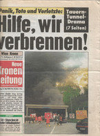 2231: Original- Österreichische Tageszeitung KronenZeitung Vom 30.5.1999, Tauern- Unglück - Automobili & Trasporti