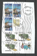 DENMARK Dänemark O 2022 Cover Cut Out With 8 Stamps - Gebraucht